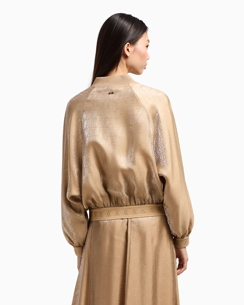 Viscose bomber with allover logo