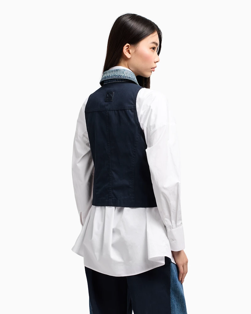 Cotton denim vest