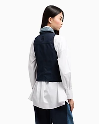 Cotton denim vest
