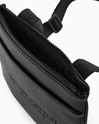 Flat shoulder bag with logo