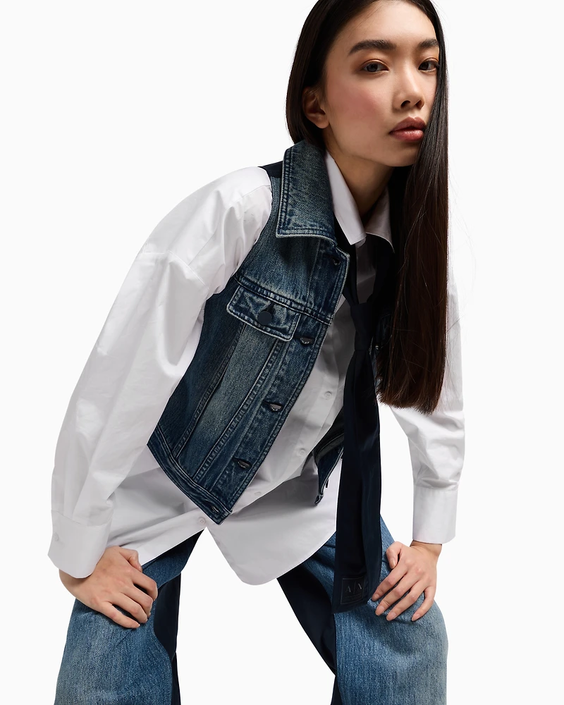 Cotton denim vest
