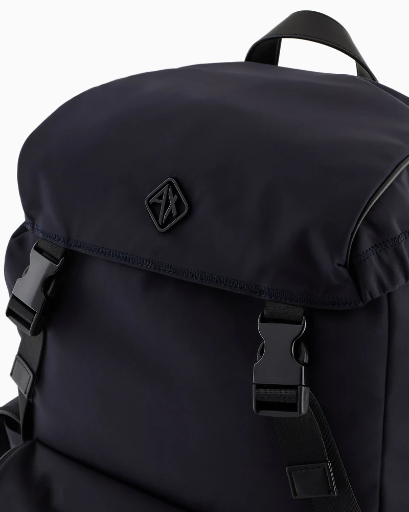 Rectangular backpack with external pockets