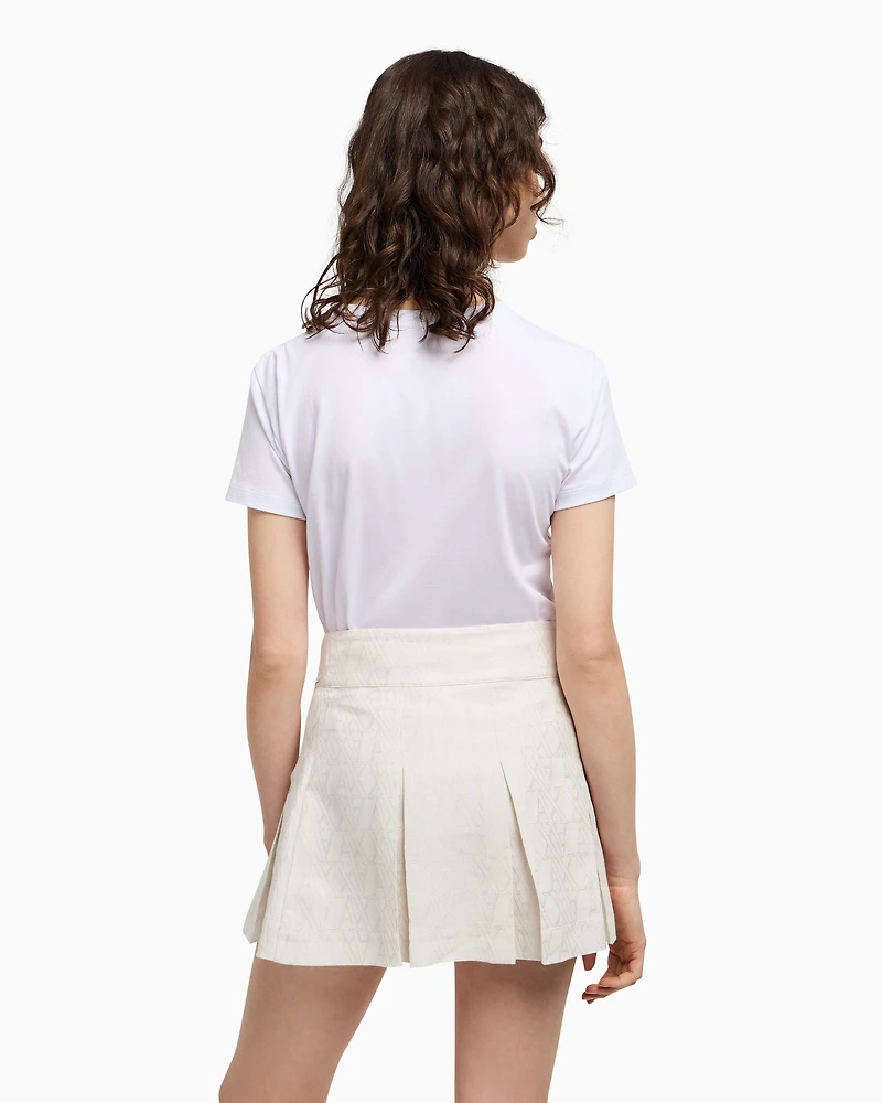 Mini skirt fabric with allover logo