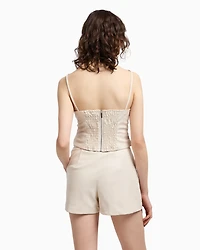 ASV eco-leather shorts with pleats