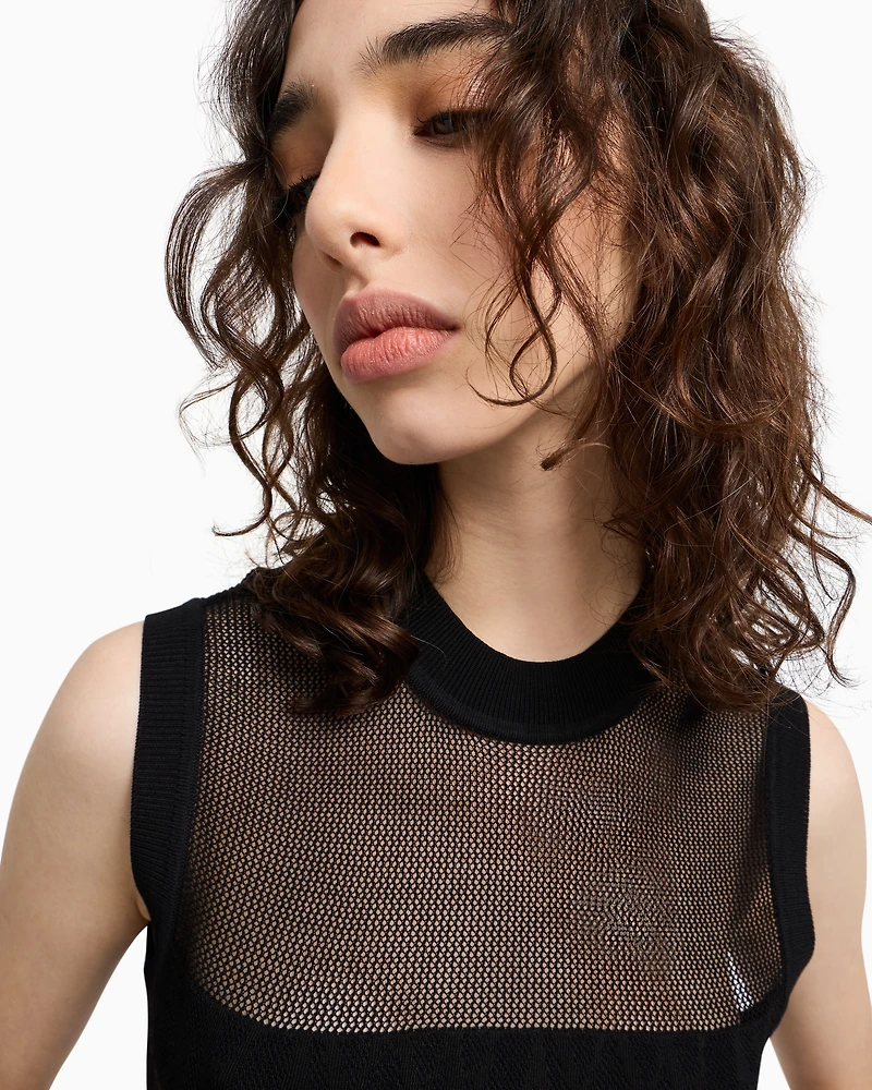 Openwork knit top