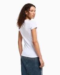Slim fit T-shirt with embroidered logo