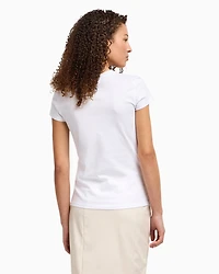Slim fit T-shirt with logo and rhinestones