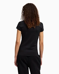 Slim fit T-shirt with logo and rhinestones