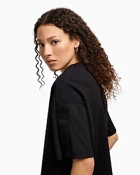 Relaxed fit T-shirt with logo bands on the shoulders