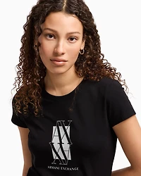 Slim fit T-shirt with central logo