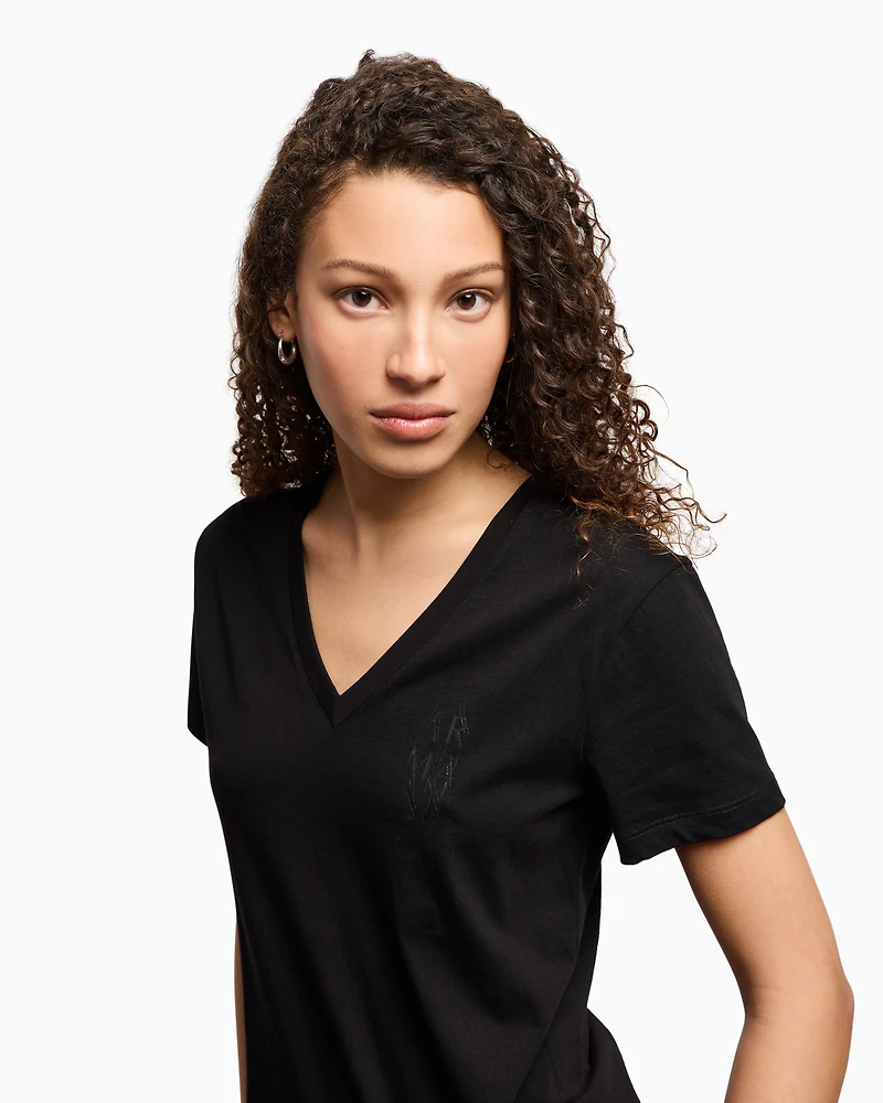 Regular fit T-shirt with V-neck