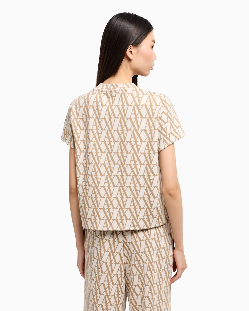Jacquard T-shirt with allover logo
