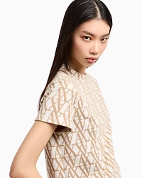 Jacquard T-shirt with allover logo