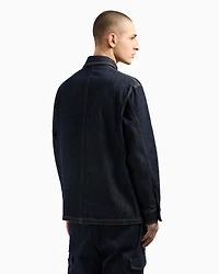 Denim jacket with logo patch