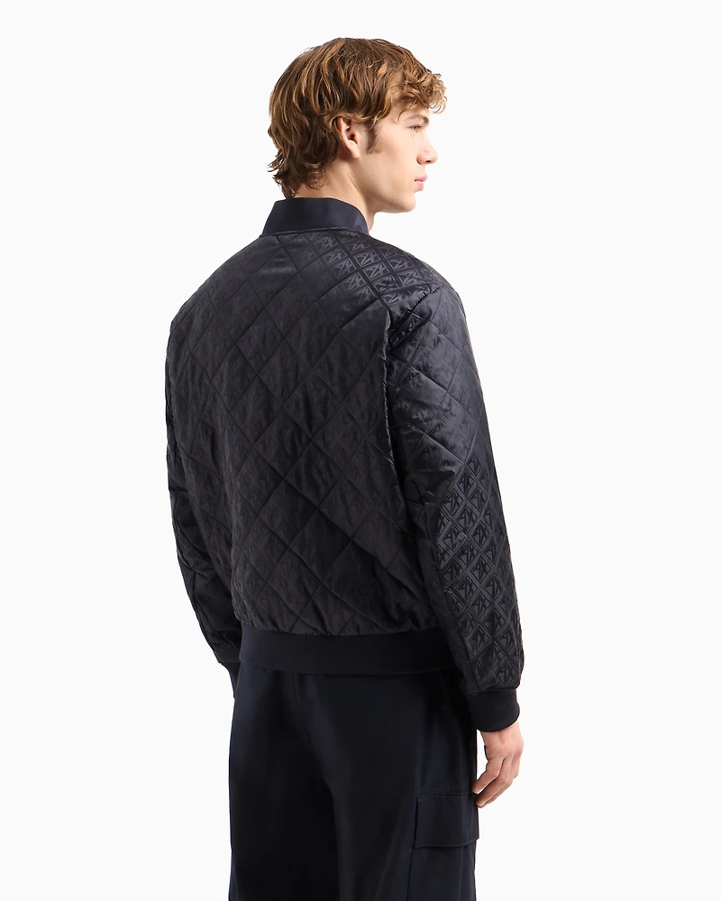 Quilted jacket with tone-on-tone logo