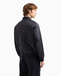 Quilted jacket with tone-on-tone logo