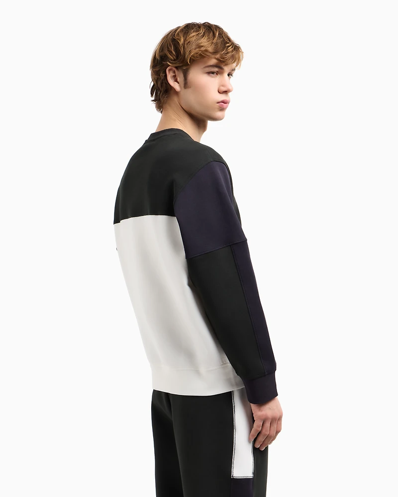 Color block crewneck sweatshirt with logo