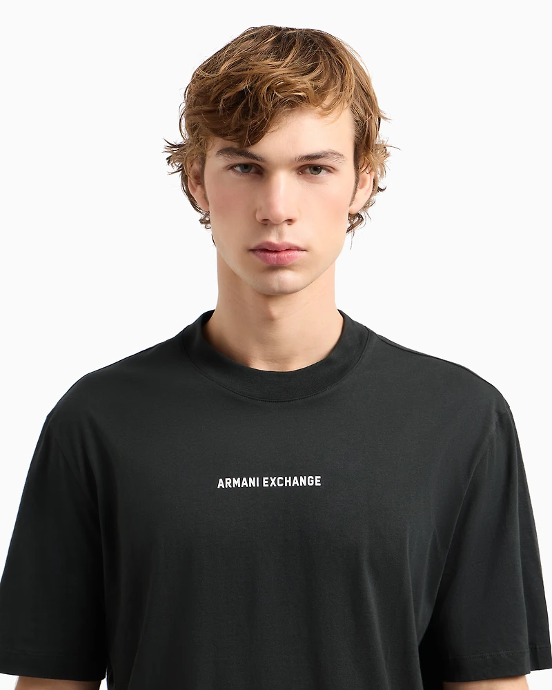 Regular fit T-shirt with logo print on front and back