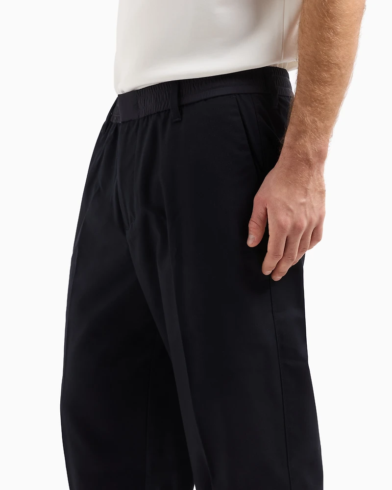 Slim fit twill trousers