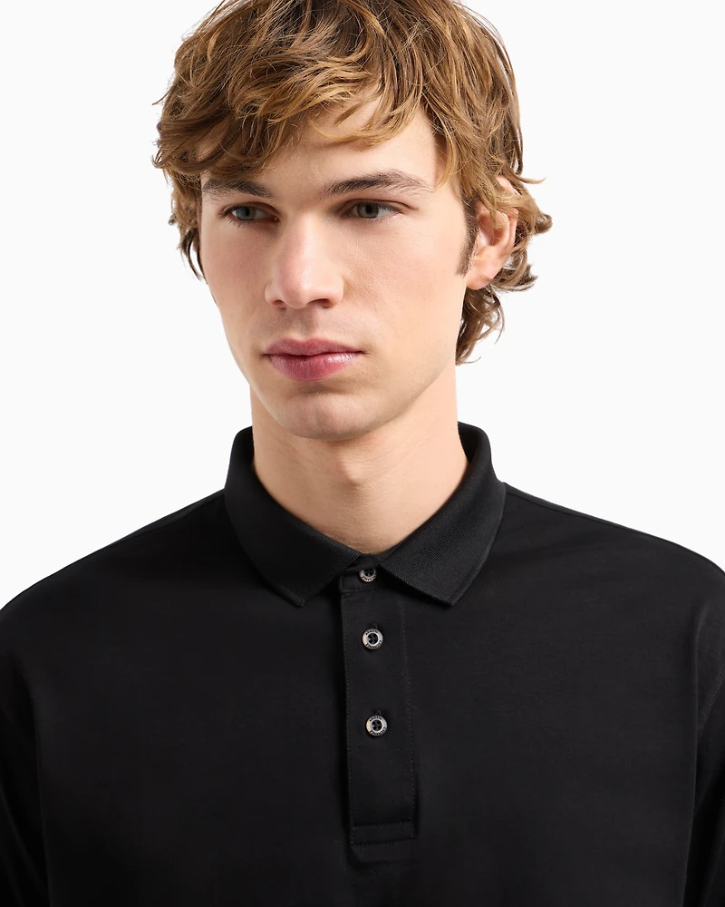Regular fit polo shirt mercerised cotton
