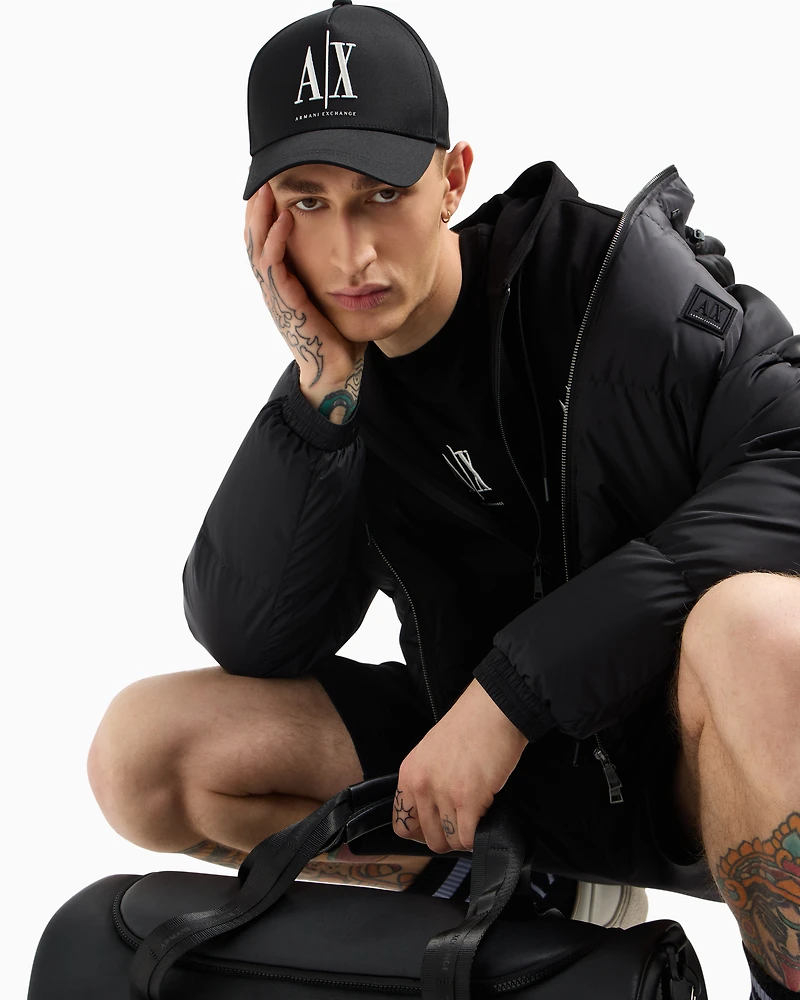 Zip-up hoodie with embroidered logo