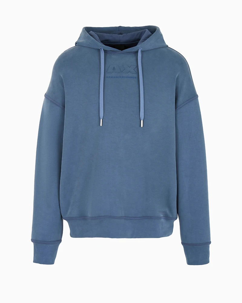 Stretch fabric zip-up hoodie