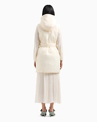 Long sleeveless jacket jacquard nylon with logo