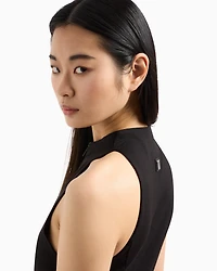 Stretch jersey midi dress with zip