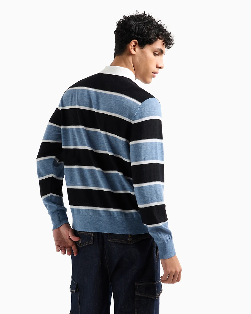 Striped knit polo