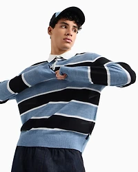Striped knit polo