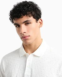 Regular fit polo shirt with tone-on-tone allover logo