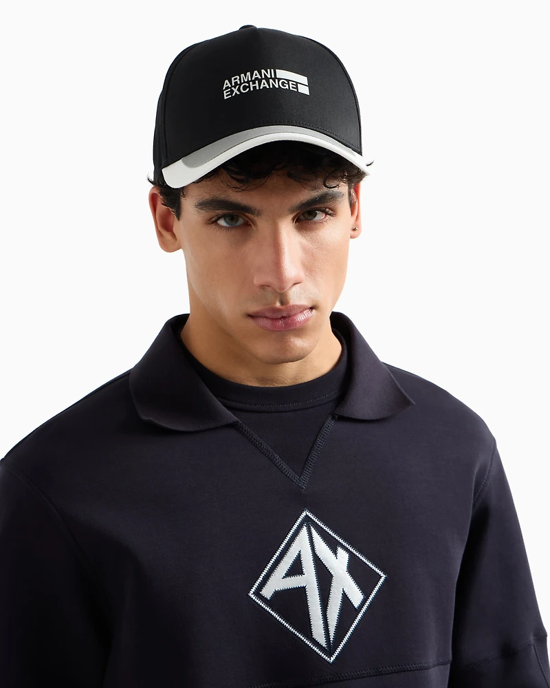 Color block hat with logo