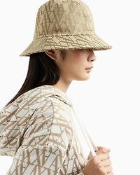 Bucket hat with all-over logo