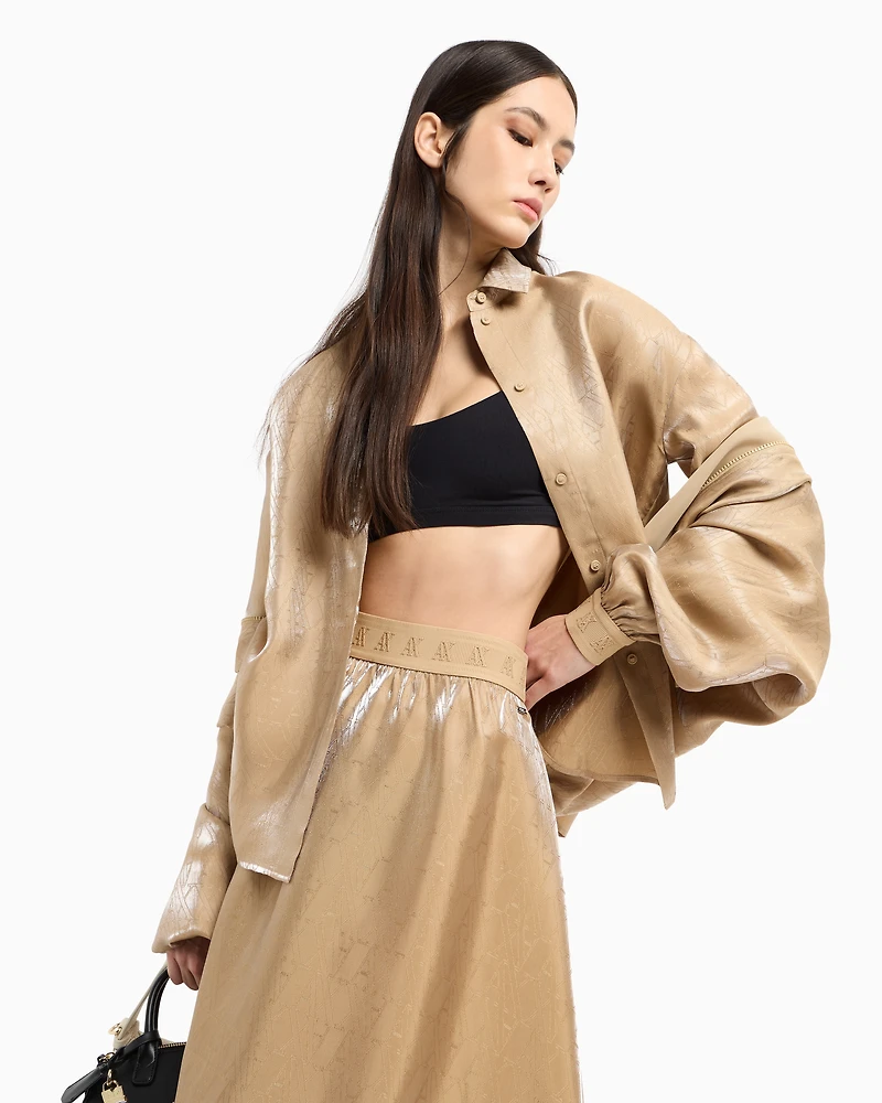 Shiny Midi Skirt