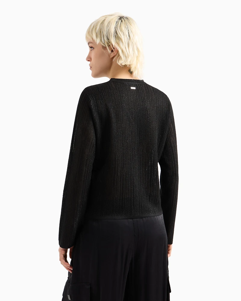 Long-sleeved sweater lurex yarn