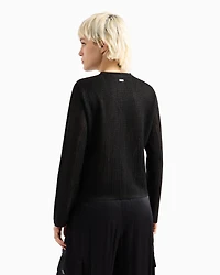 Long-sleeved sweater lurex yarn