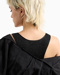 Short sheath dress lurex fabric