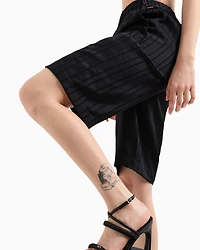 Bermuda shorts striped satin fabric