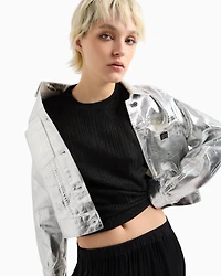 Long-sleeved sweater lurex yarn