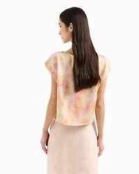 Patterned satin top