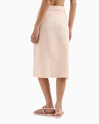 Linen blend longuette skirt