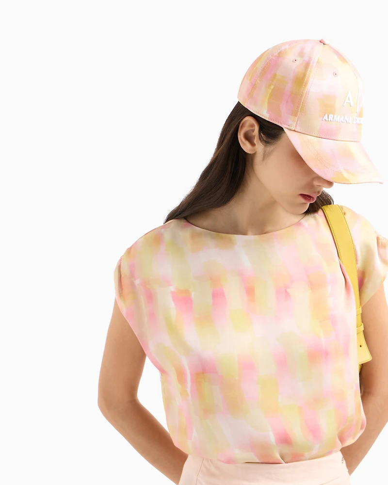 Patterned satin top