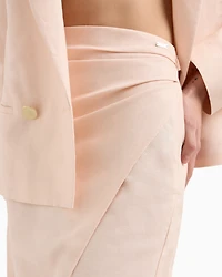 Linen blend longuette skirt