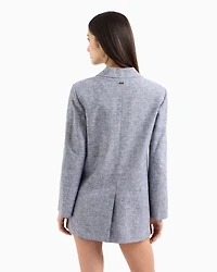 Single-breasted linen and cotton jacket
