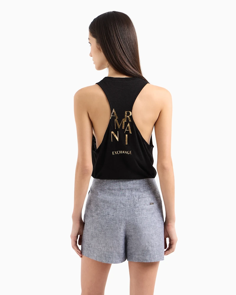 Cotton and linen wrap shorts