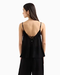 Viscose crepe top with tie