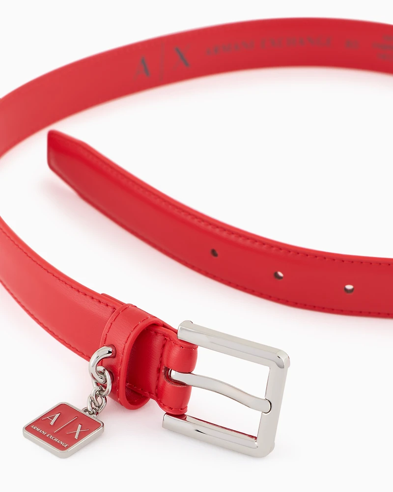 Slim belt with charm