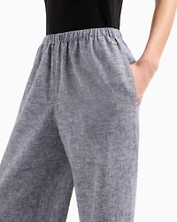Oversized cotton and linen trousers