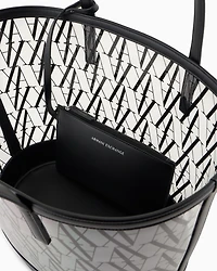 Transparent shopper bag with allover logo