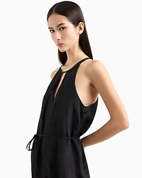 Long dress with cut out and slit